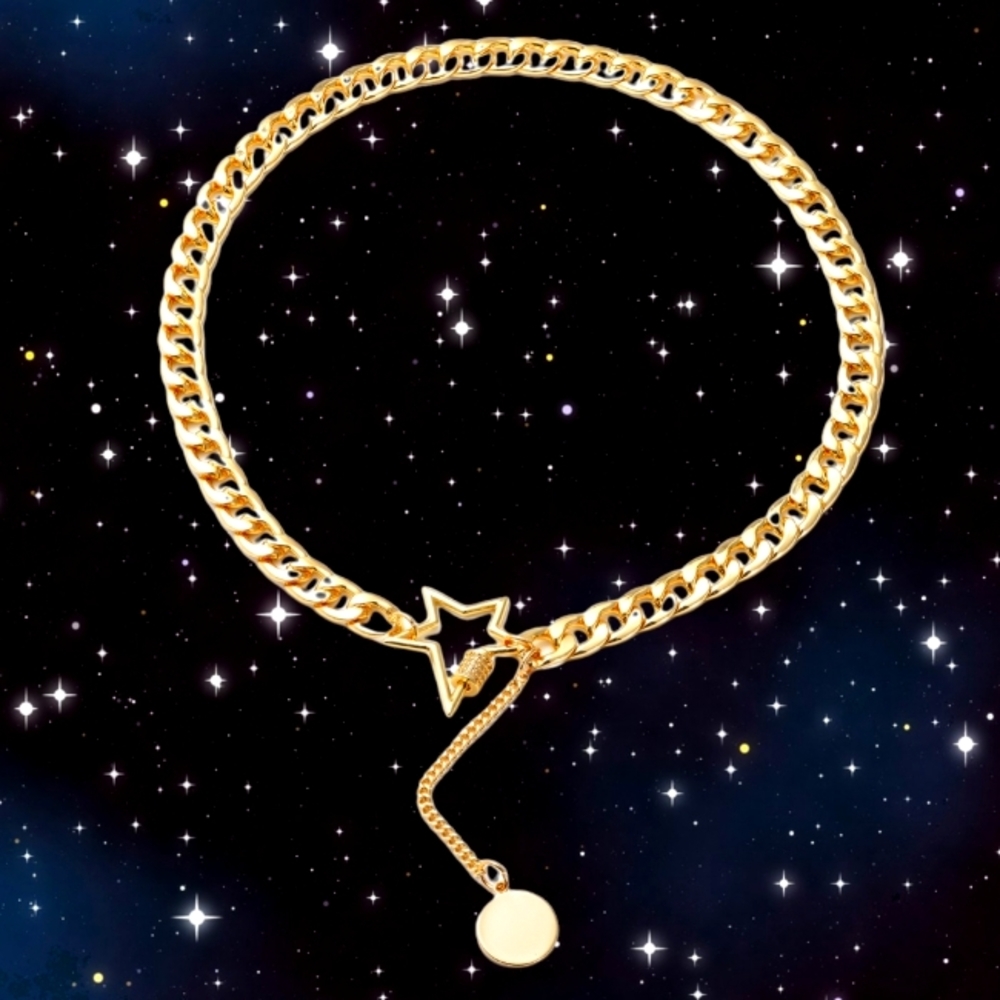 🔥White Austrian Crystal Star Charm Enhancer Necklace (18.50 Inches) in Go…